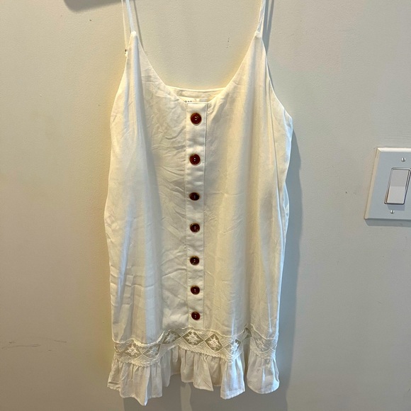 White Button-up Mini Dress - Picture 1 of 4